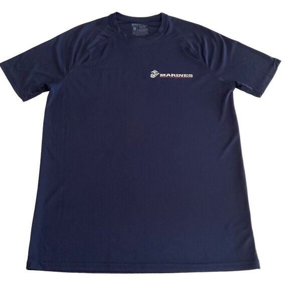 Expert Brand Shirt Marines Logo Graphic Blue White Short Sleeve Medium - Picture 6 of 8